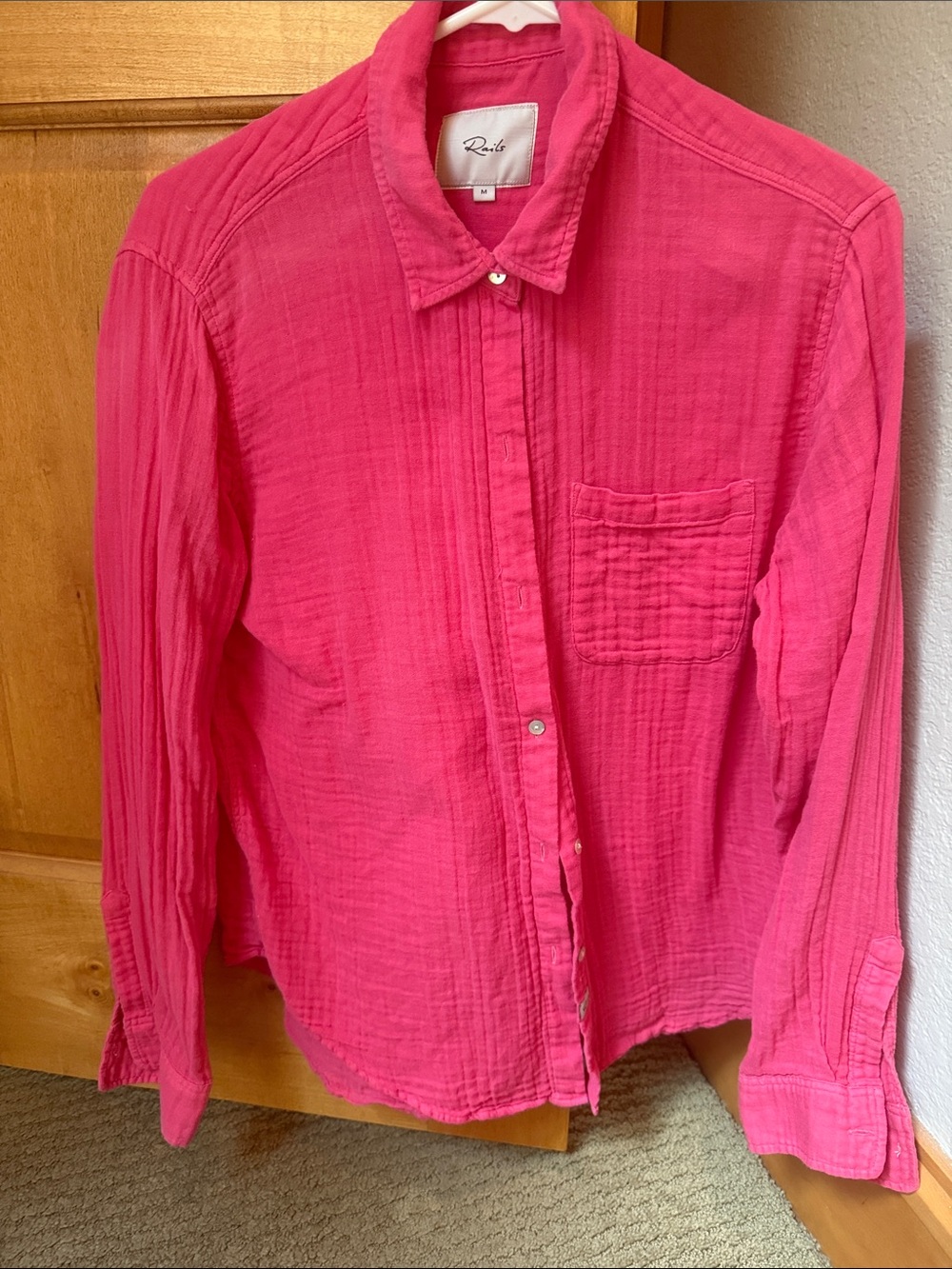 Rails cotton gauze M button down